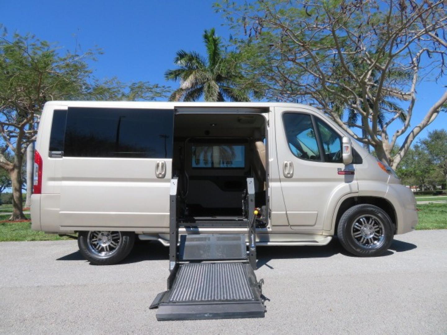 2016 Gold /Tan and Black Leather RAM Promaster (3C6TRVAG5GE) , located at 4301 Oak Circle #19, Boca Raton, FL, 33431, (954) 561-2499, 26.388861, -80.084038 - You are looking at a Gorgeous 2016 Ram Promaster Tempest X Handicap Wheelchair Conversion Van with 30K Original Miles, Lowered Floor, Dual Side Entry Doors, Power Passenger Side Entry Door, 750lb Braunability Wheelchair Lift, 4 Passenger Rear Power Bench Seat/Bed, Navigation, Rear Entertainment, Sur - Photo#40